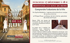 Lire la suite : Restituer les rues de Rome : une problématique centrale pour comprendre l’urbanisme de la Ville. (Vesunna)