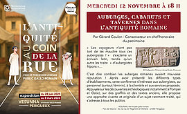 Lire la suite : Conférence : « Auberges, cabarets et tavernes dans l’Antiquité romaine » (Vesunna)