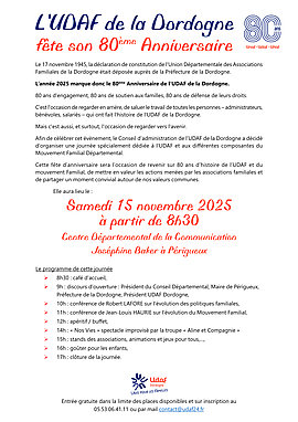 Lire la suite : 80e anniversaire de l'UDAF de la Dordogne