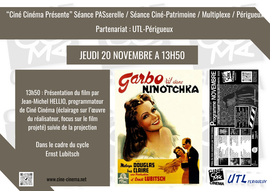 Lire la suite : Séance Ciné-Patrimoine : Ninotchka d’Ernst Lubitsch