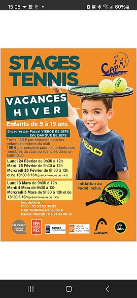 Lire la suite : STAGES DE TENNIS JEUNES