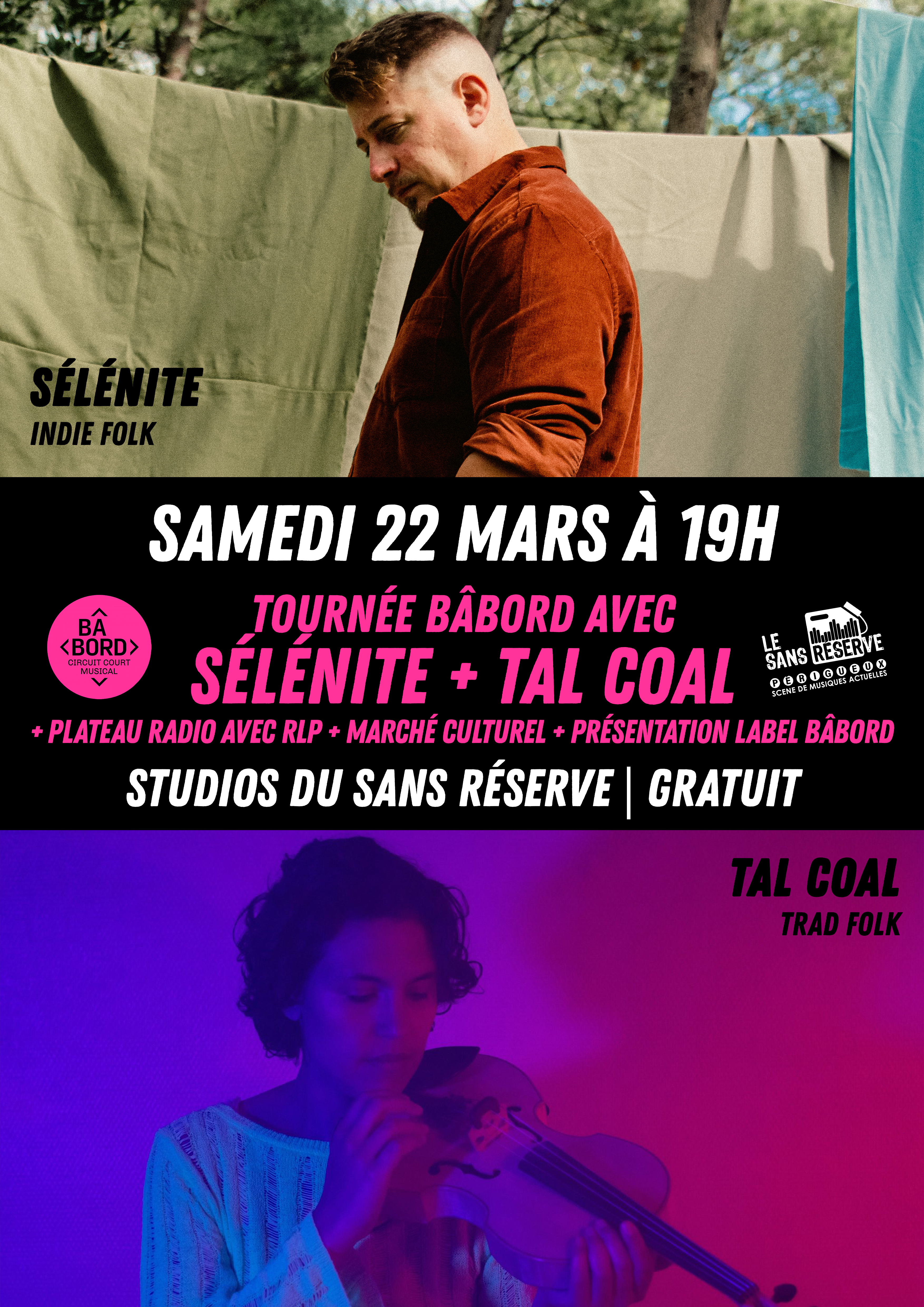 Découvrir : Tournée Bâbord avec Sélénite + Tal Coal