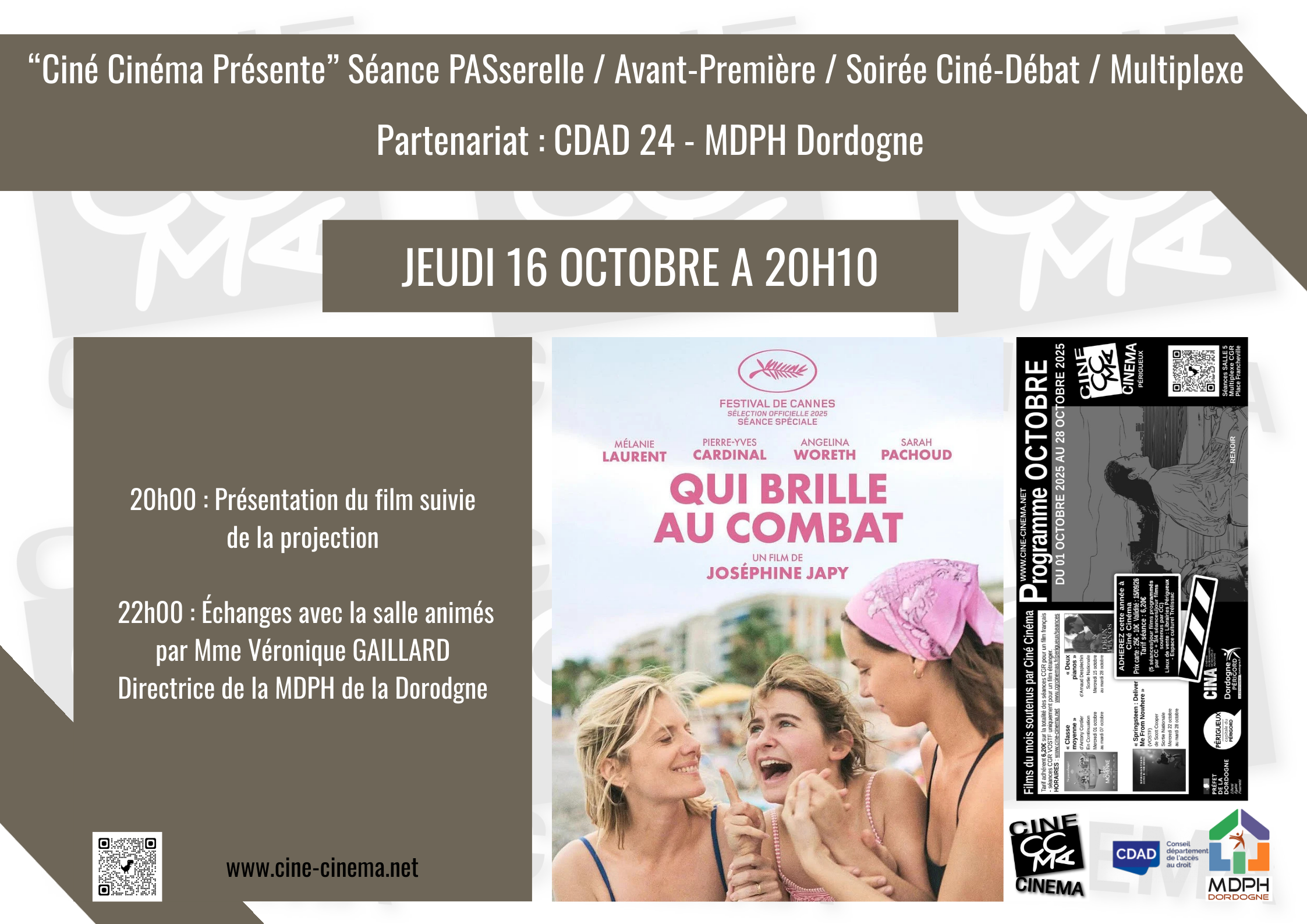 Découvrir : Avant-première, Soirée-Débat : Qui brille au combat de Joséphine Japy