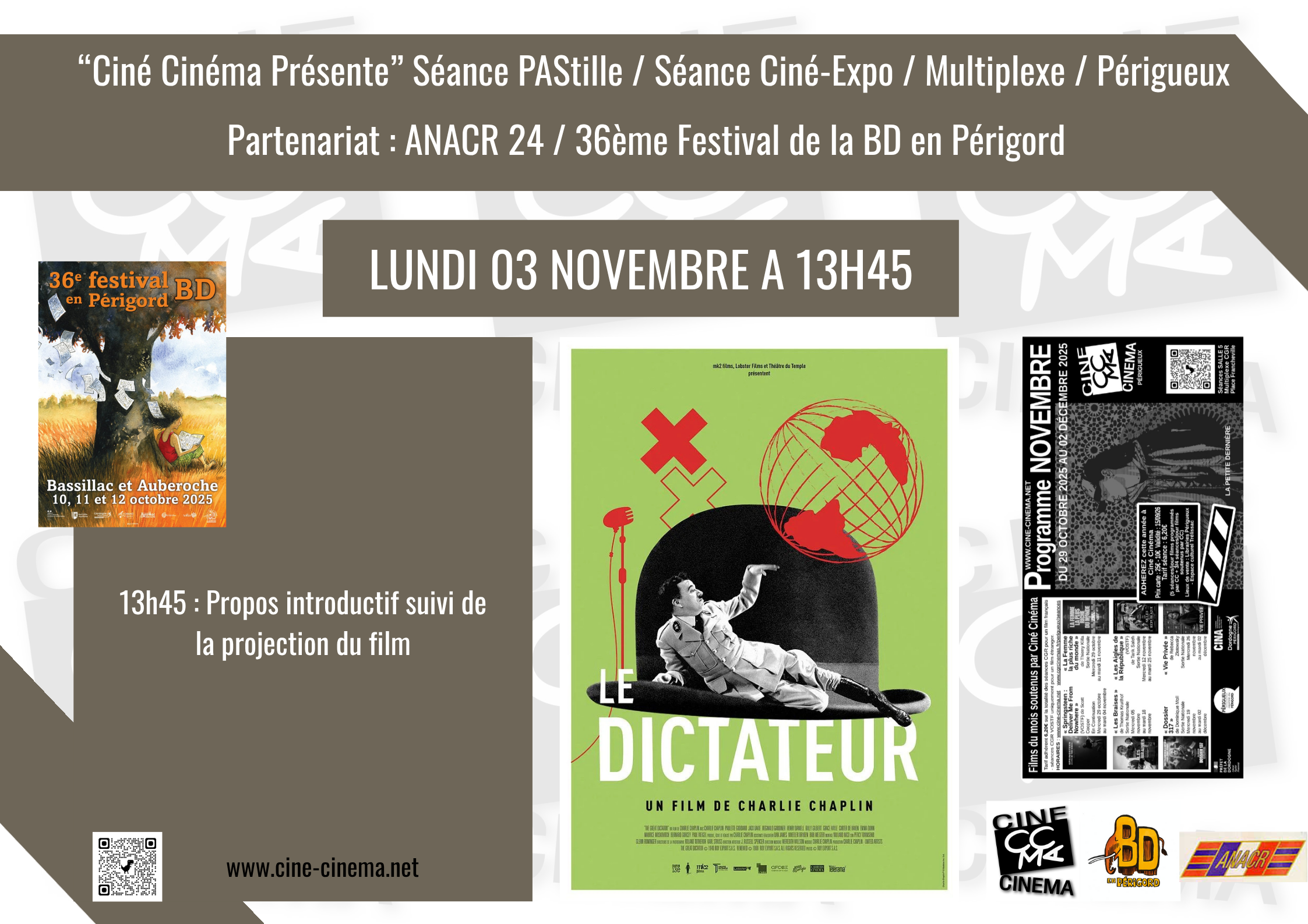 Découvrir : Séance Ciné-Expo : Le dictateur de Charlie Chaplin